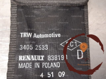 Ceinture AVD - RENAULT - 8200838198